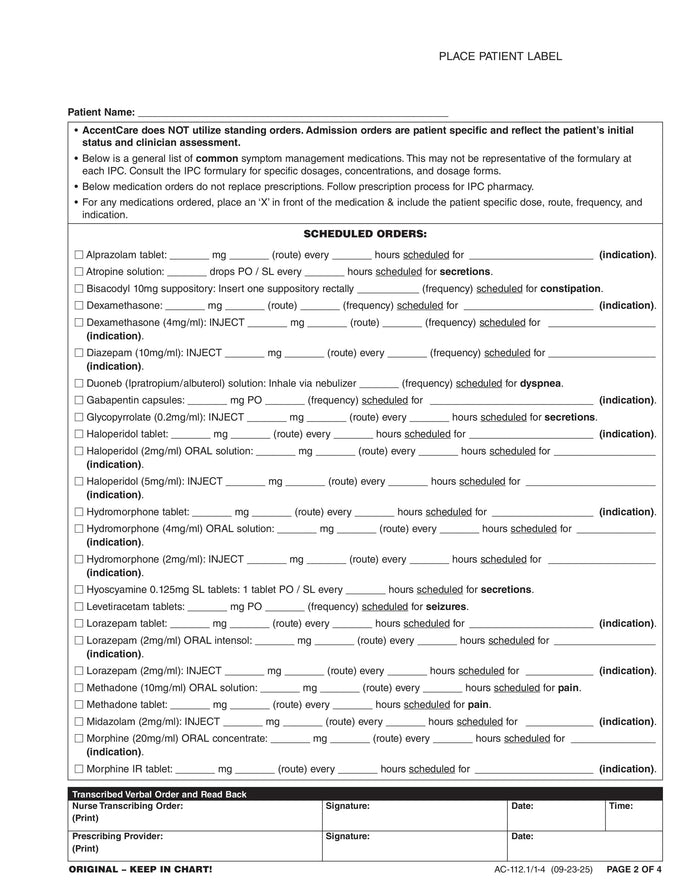 AC-112.1/1-4 Inpatient Initial Assessment  Pgs 1-4 Pg 2 of 4