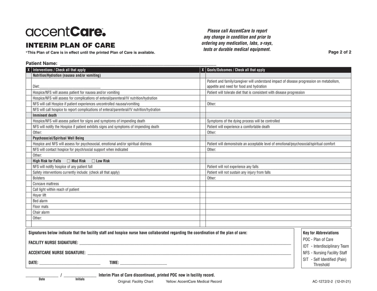 Interim Plan Examples AC-127.2 /2 Interim Plan of Care - Pg 2 of 2 – RFS-AccentCare-Forms