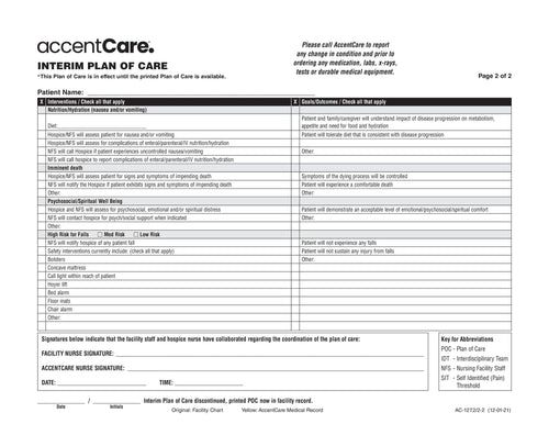 AC-127.2 /2 Interim Plan of Care - Pg 2 of 2