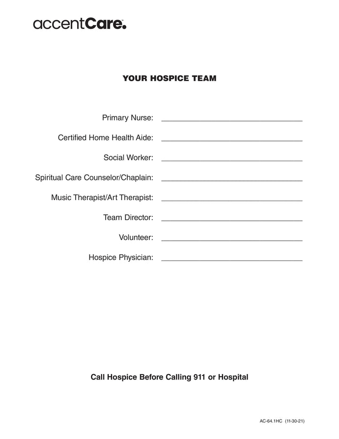 AC-64.1HC - Your Hospice Team