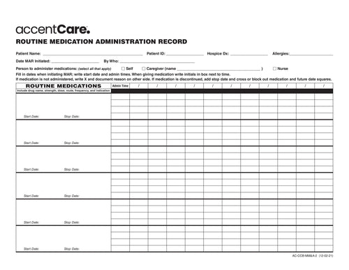 AC-CCB-MM&A-2 - Routine Medication Administration Record
