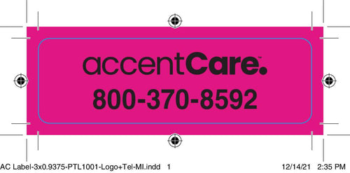 PTL1001 Pink Triage Labels w/Phone #Site Specific