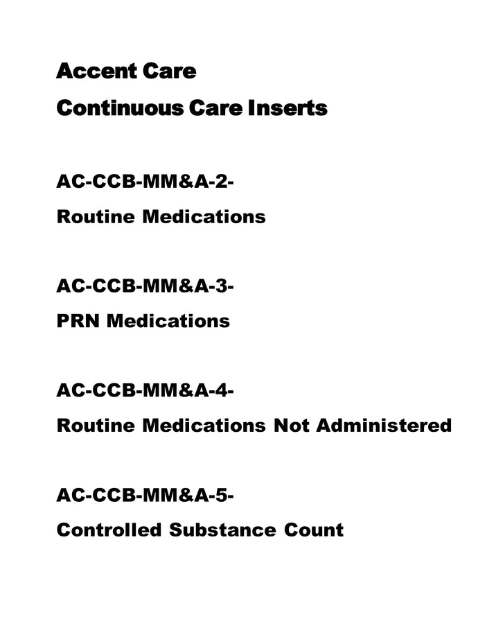 Continuous Care Insert Sets