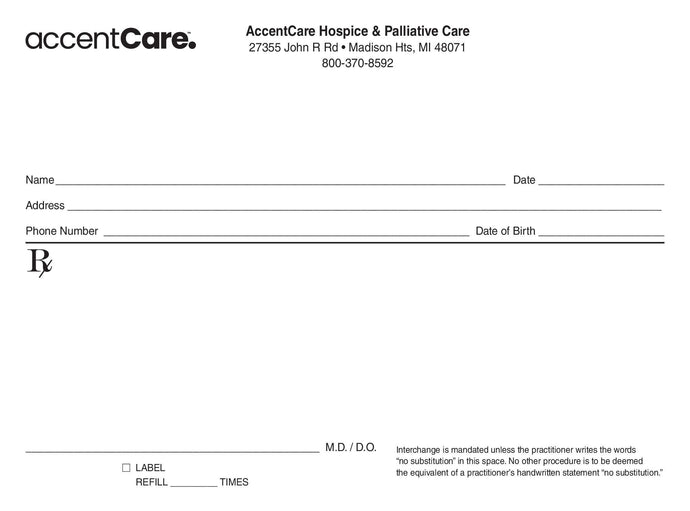 5.5.x6.75 RX Pads Horizontal Prescription Pads -Tamper Resistant