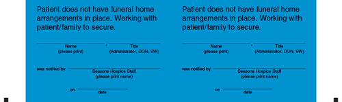 FAL1006 Funeral Arrangement Label