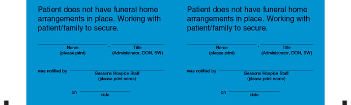 FAL1006 Funeral Arrangement Label