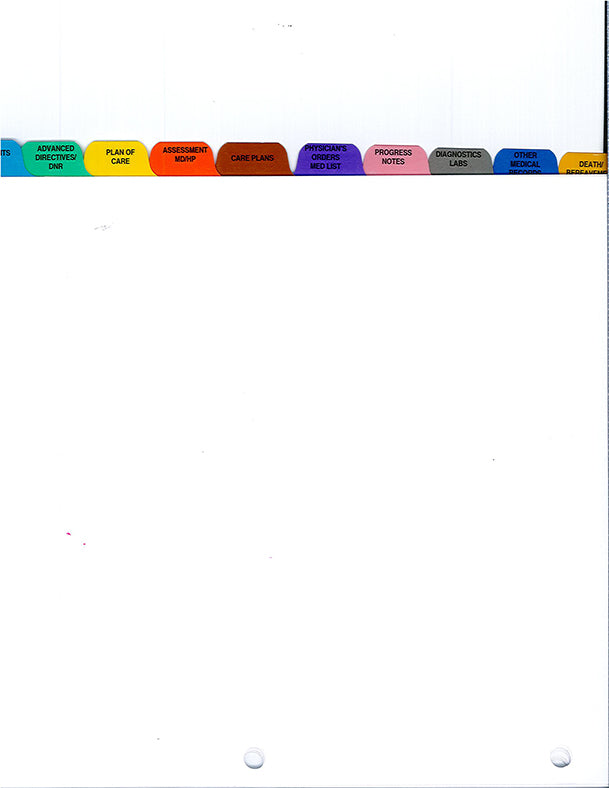 PCTab11 -11 Bank Patient Chart Tabs
